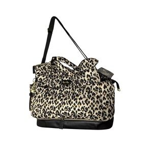 Itzy Ritzy Dream Weekender Leopard Print Puffer Style Travel  & Baby Diaper Bag